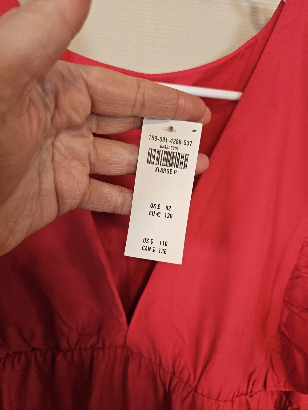 Abercrombie & Fitch Flutter Sleeve Tiered Pinky Red Midi Dress - Picture 7 of 9